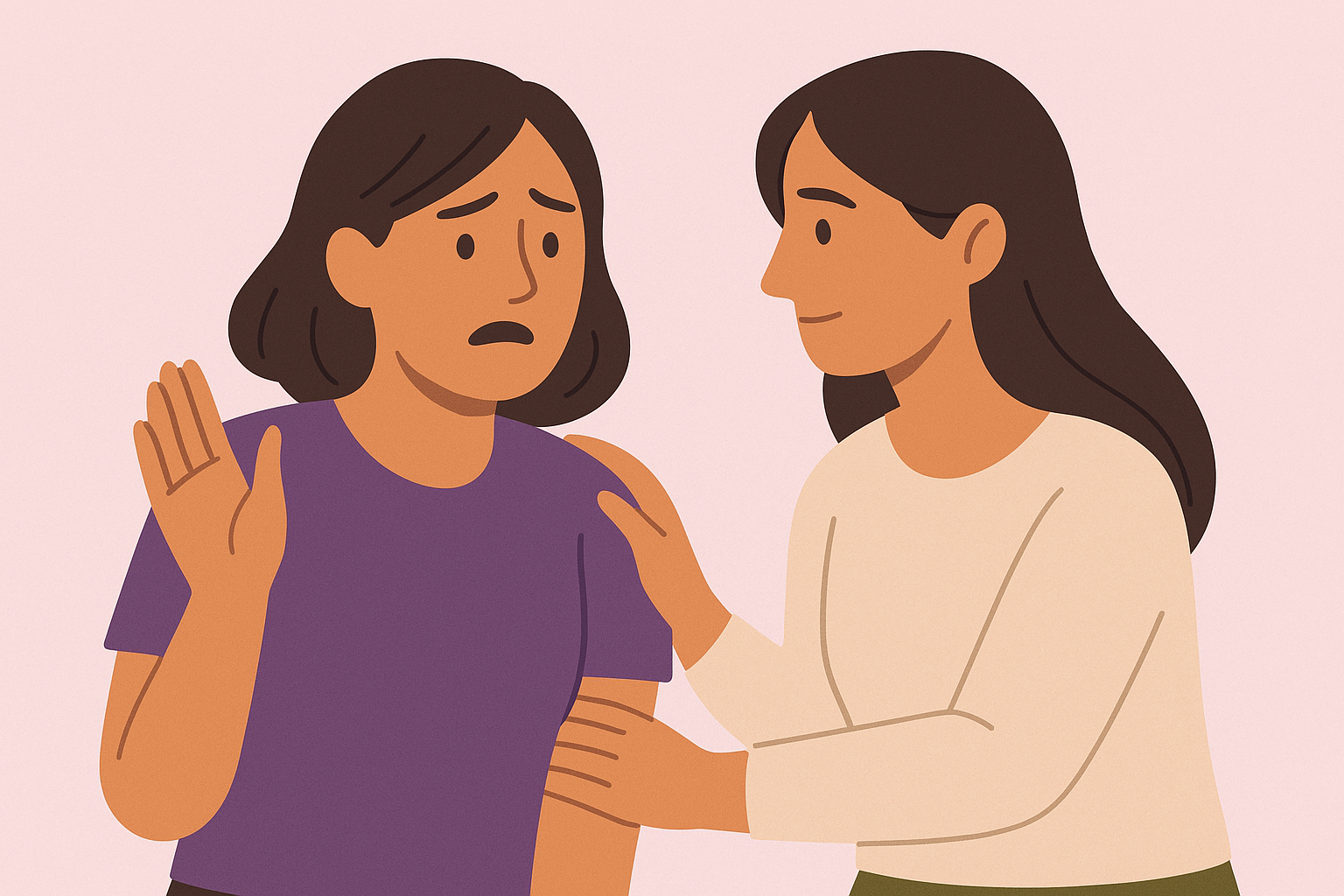 Imagen de mujer alentada por otras